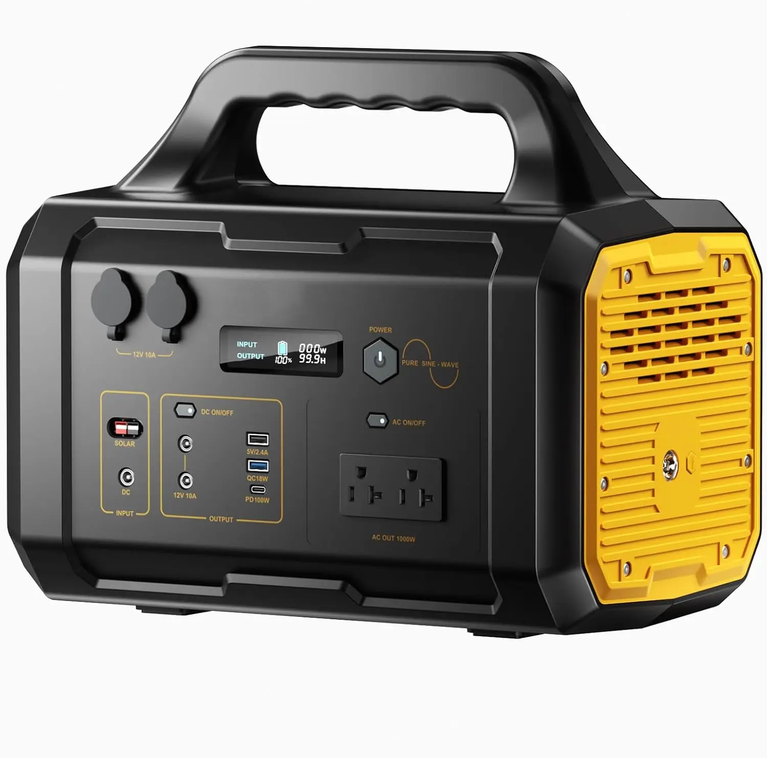 Portable Power Station 1075Wh,120V AC Outlet, Fast Charging, Electric Generator  Outdoor Hiking Home Emergency Backup