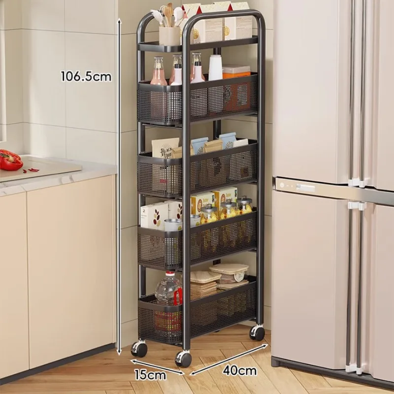 رف شق المطبخ، خزانة فواكه وخضروات ضيقة للغاية قابلة للسحب #3