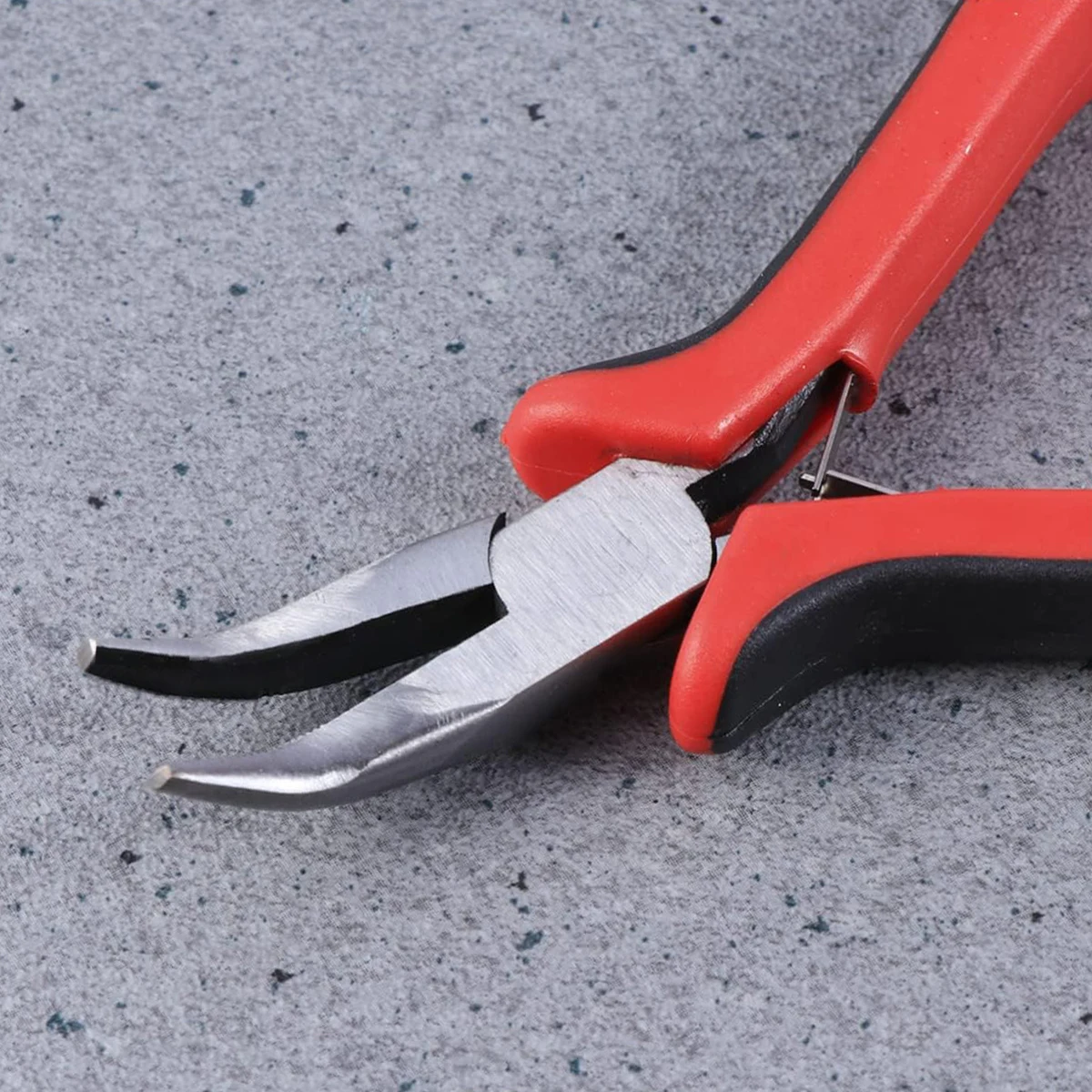 1PC Hair Extension Pliers Tool Red Bent Nose Plier With Smooth Jaw Hair Clamp For Micro Ring Hair Extensions Tools