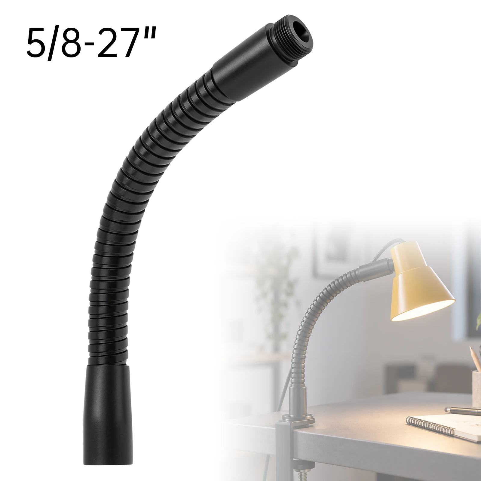 8 Inch Reinforced Gooseneck Extension Arm 5/8-27 Female to Male Threads Universal Flexible Gooseneck Stand for Microphone