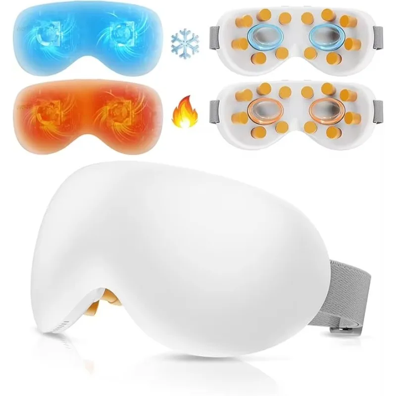 Smart 3D Eye Massager With Heat and Cooling, Portable Eye Massager with Point Massage Vibration and Music for Relief Eye