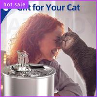 A26I-Cat Water Fountain, Stainless Steel Pet Water Fountain Forcats Inside Ultra-Quiet Pump, 2L/67Oz Automatic Dog