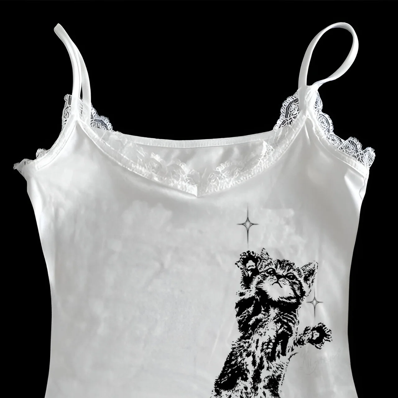 Woman's Classic Fashion Halter tops Soft Harajuku Pattern Lace Punk Gothic Crop Tops Aesthetic Singlet Printing Daily Female Y2K