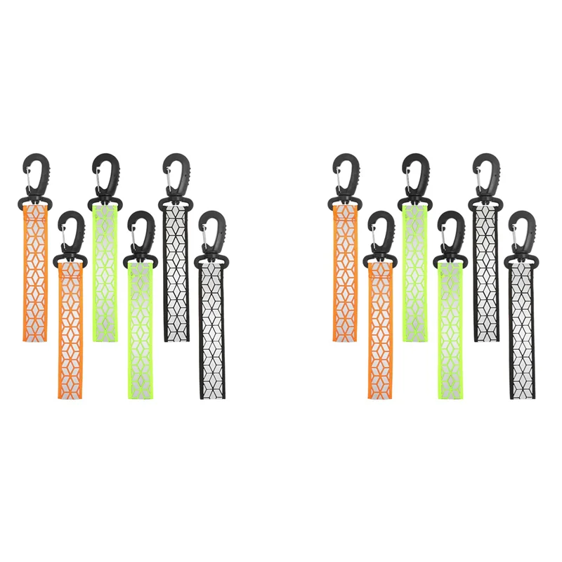 

SS-12Pcs Reflective Strips, Safety Reflector Pendants Reflective Pendants Safety Key Chains For Backpack Clothes Cycling