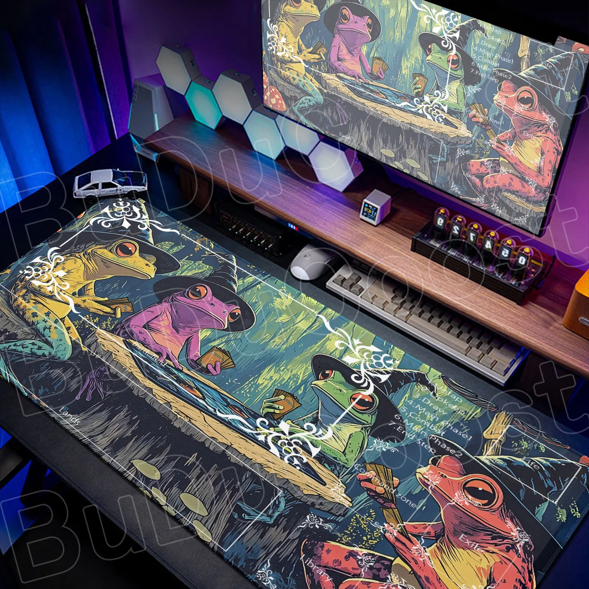 Cool Rabbit Pattern Mouse Pad Magic Card Playmat 30x80cm Durable Stitch Edge MTG/TCG Gathering Battle Commander Deck Gaming Rugs