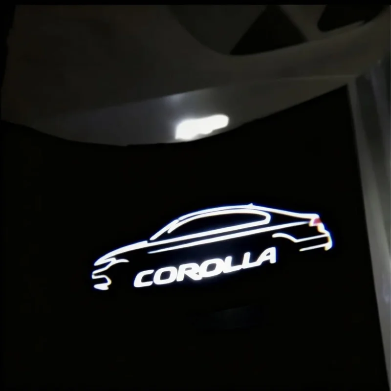 

2Pcs HD Lamp Car Door Welcome Lights Laser Projector Logo Wireless Sensing for Toyota Corolla 2007--Now Wish TUNDRA Previa Prius
