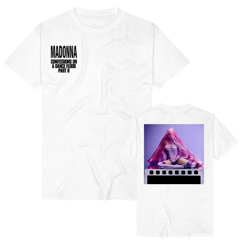 CONFESSIONS II COVER TEE Madonnaa Singer Design Graphic T-shirt Short Sleeve Cotton Female Tshirts O-neck Loose Soft Clothing