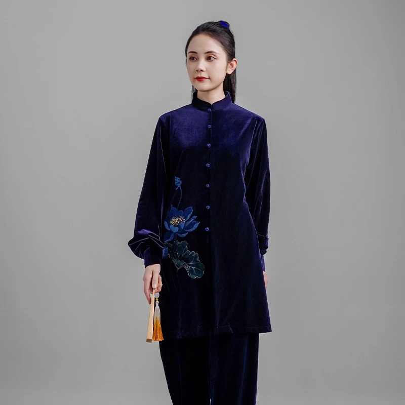 Kun Master Thicken Velvet Taichi Uniform Winter Martial Arts Suit Kung Fu Clothes Taiji Unisex