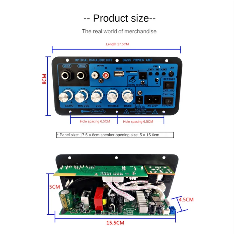 Auto Bluetooth Digital Verstärker Bord Dual Mikrofon Bluetooth 5,0 Stereo Verstärker Subwoofer Karaoke Verstärker UNS Stecker