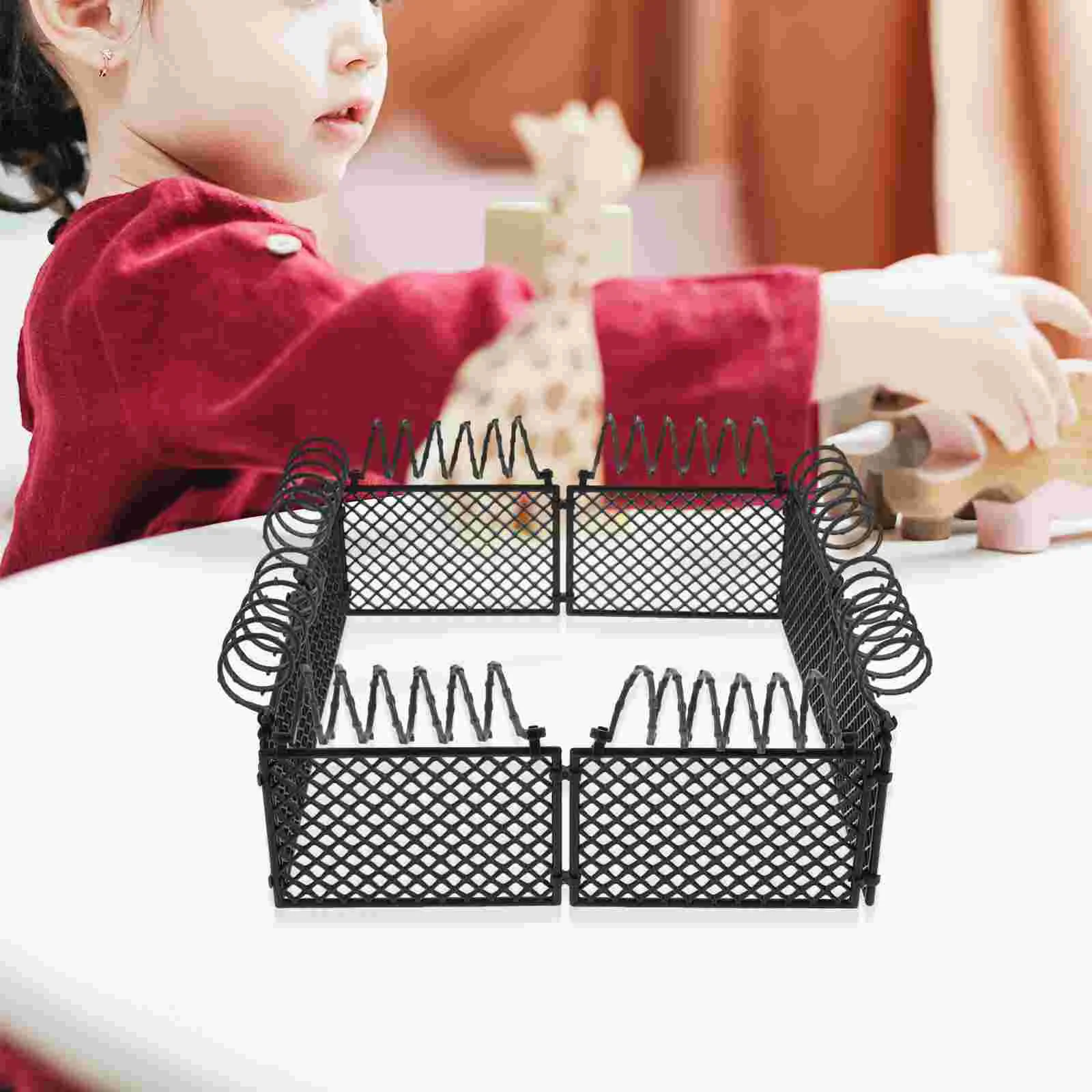 

Fence Prison Model Miniature Farm Tiny DIY Toy Boy House Supply Micro Landscape Accessories Stuff Black