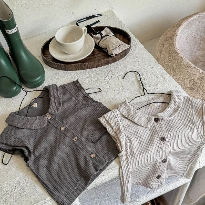 

Новое летнее поло для девочек 2025 года, хлопковый однотонный дышащий топ с короткими рукавами в вертикальную полоску