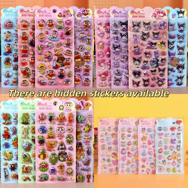 

4pcs Kuromi Crystal 3d Embossed Sticker Cute DIy Phone Case Water Cup Decorative Sticker Student Wallet Fun Sticker