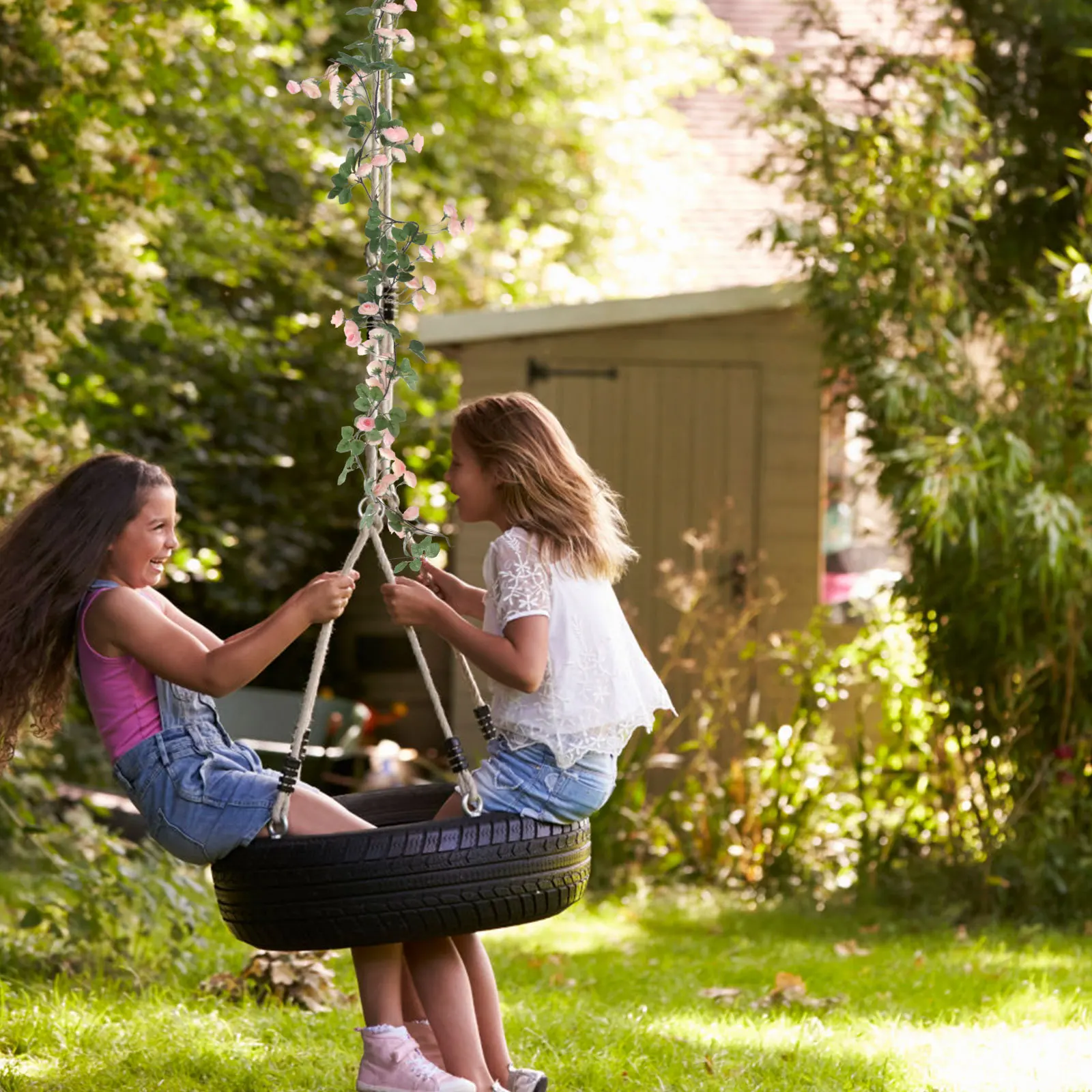 

1Pcs Simulation Rose Flower Vine Exquisite Realistic Texture Wedding Holiday Party Hanging Decoration Rose String