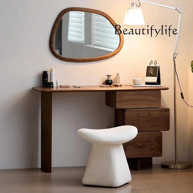 

FGComò medievale in legno massello semplice tavolo da trucco nordico in legno massello camera da letto spogliatoio lusso frances