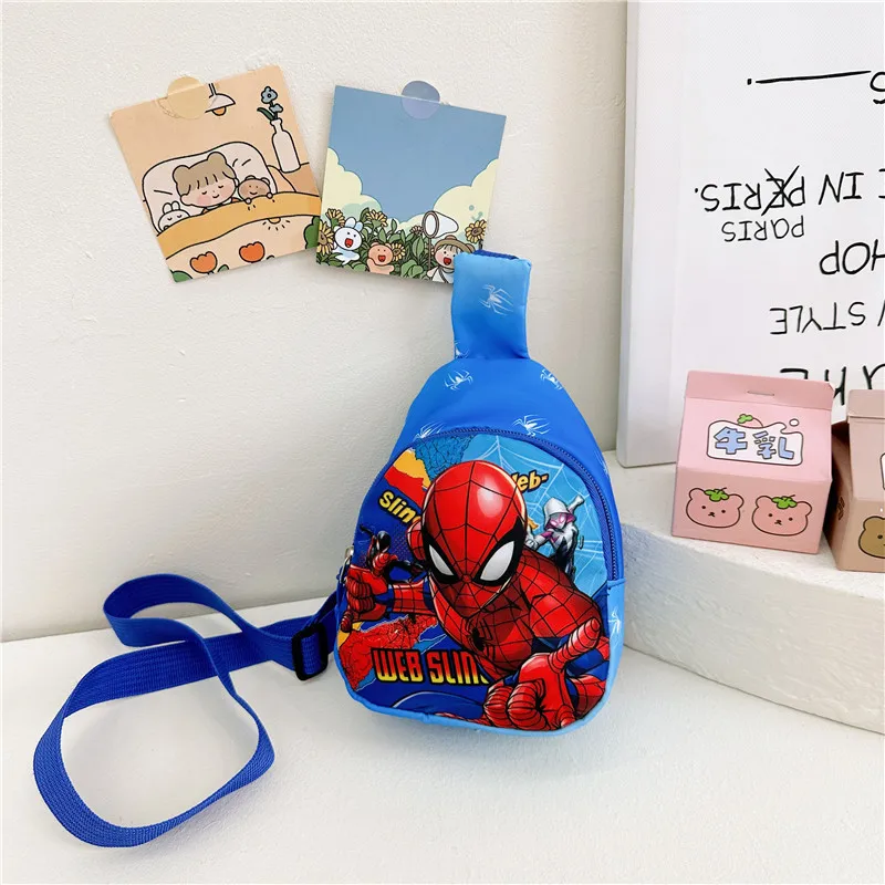 Anime SpiderMan Children's Shoulder Bags Figure Toys Marvel SpiderMan igh Capacity Chest Bag Crossbody Bag Kids Birthday Gifts