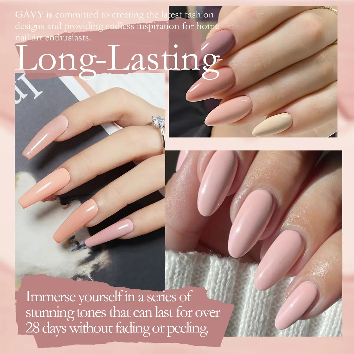 6-farbiges Gel-Nagellack-Set, abnehmbarer/LED-Gel-Nagellack, geeignet für Nagelstudios, Heimwerken, Geschenk für Frauen