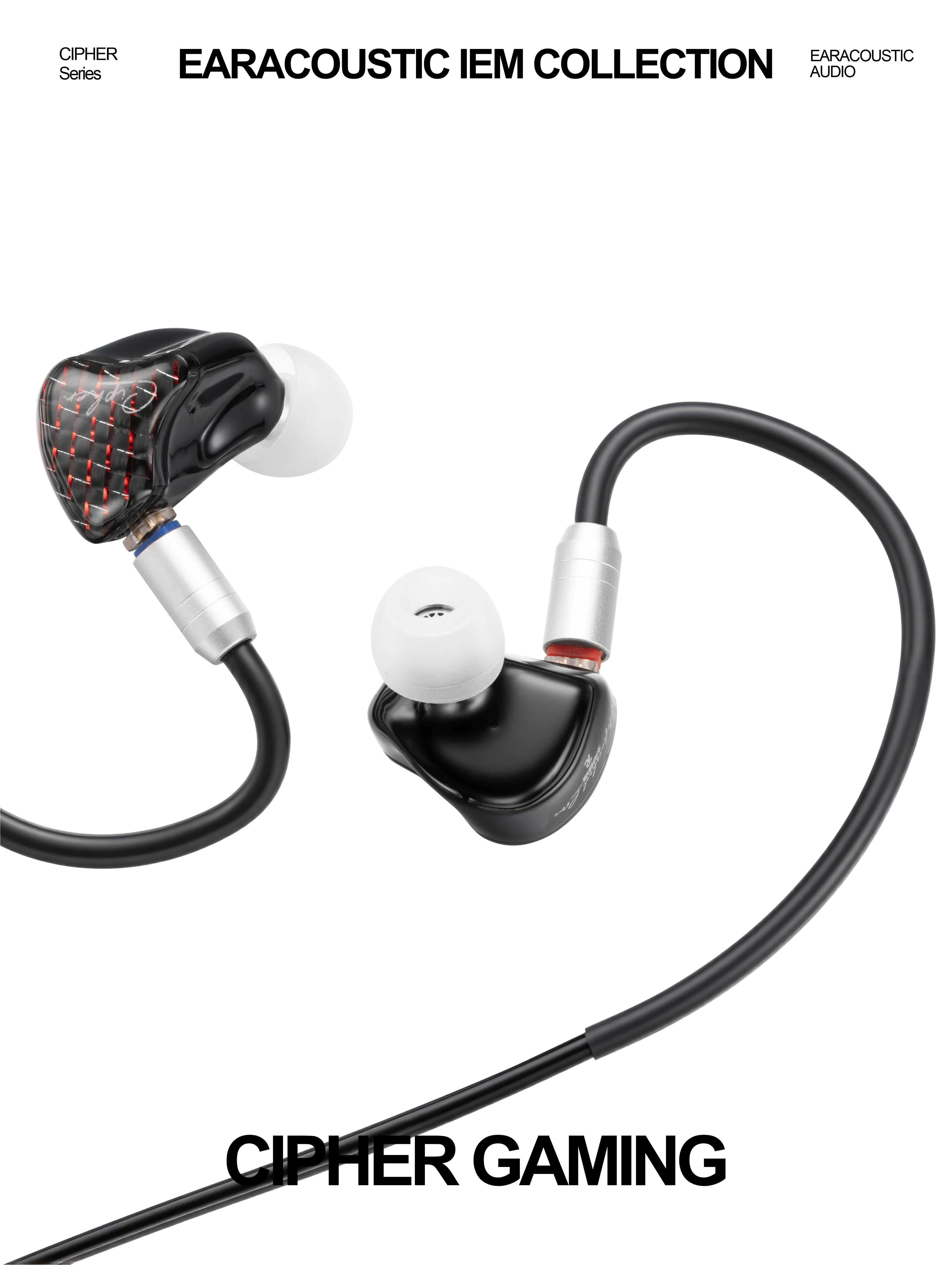 EarAcoustic Cipher Gaming Earbuds  | Dual-Magnetic Engine + Crystal Carbon Fiber | Esports Sound Localization for Gamers & Music