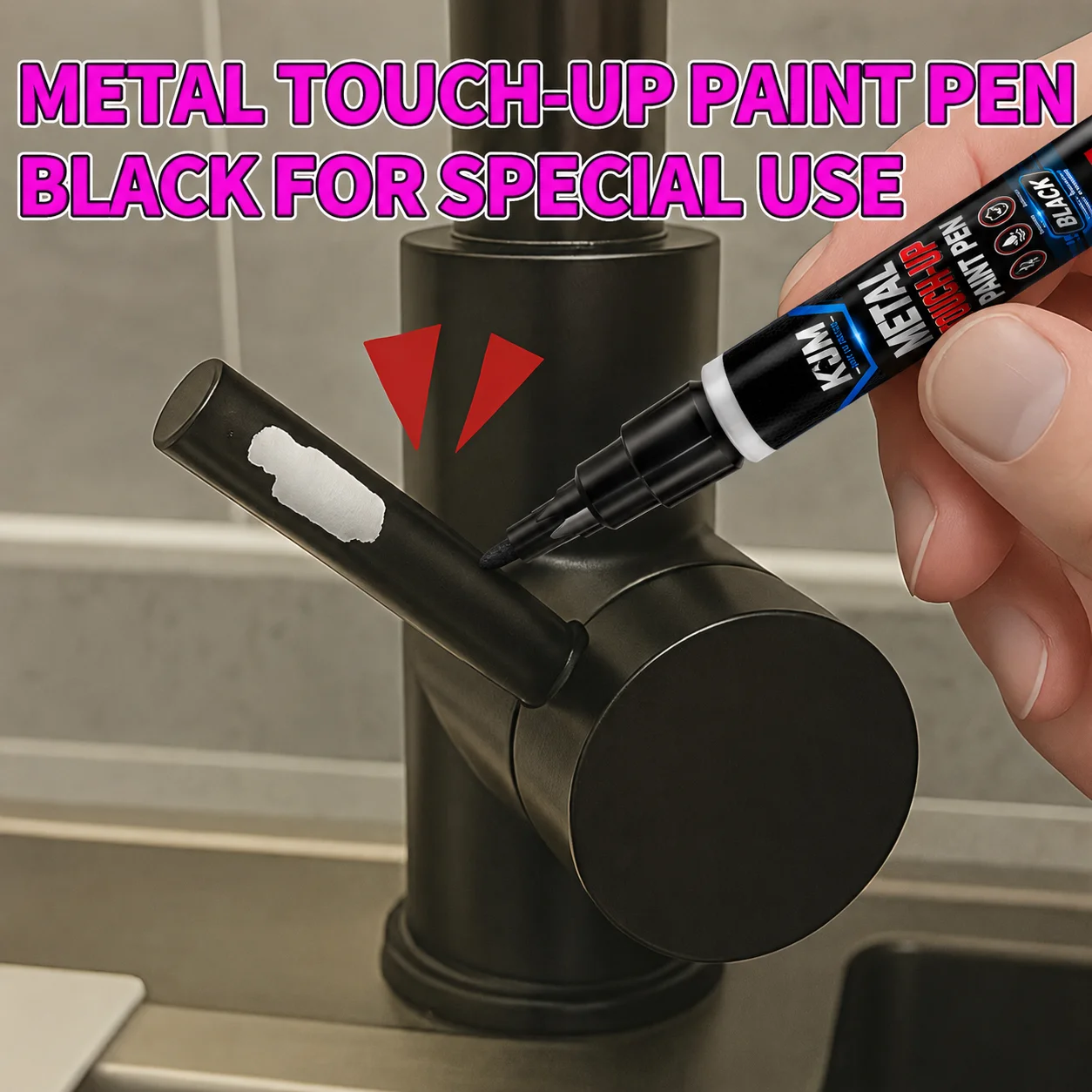Black Office Marker Pen Repair Pen For Taps Kitchen Bathroom Surfaces Smooth Flowing Ink Professional Drawing Artistic Creation