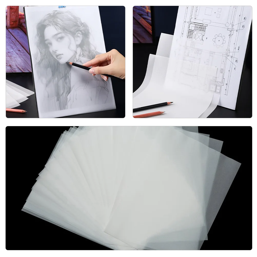 50 Pcs Translucent Tracing Paper Animation Stencil Litmus for Printer Drawing Transfer