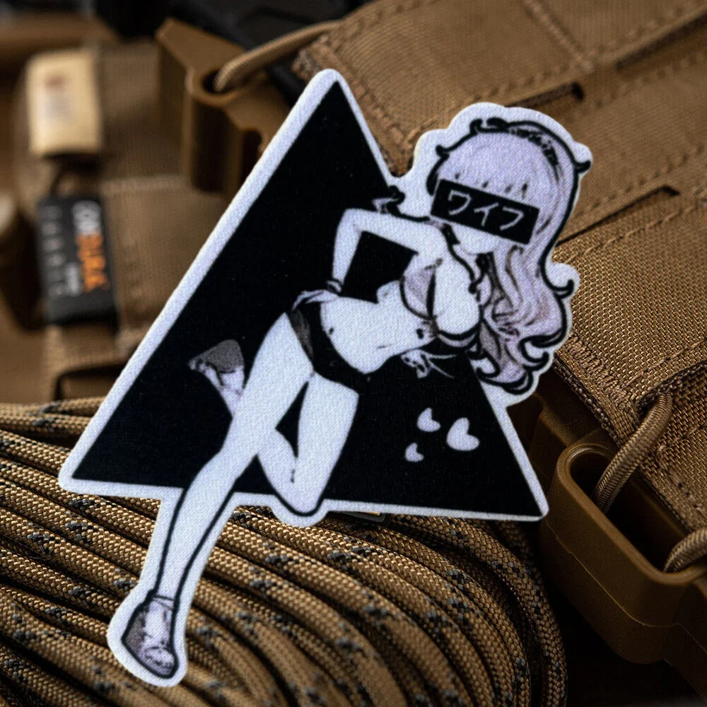 Waifu Girls Printed Hook&Loop Emblem Anime Girl Tactical Patch on Clothes Military Morale Badge Armband Backpack Stickers view 5