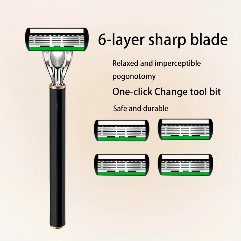 High Quality Man Safety Razor Blade 6 Layer German Stainless Steel Shaving Cartridges Compatible Mach Shaver