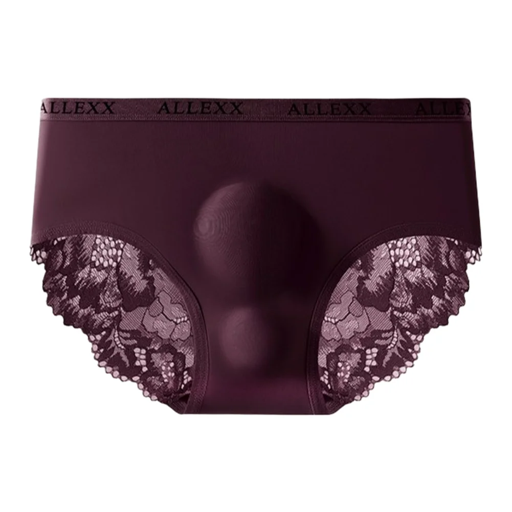 Men Lace IceSilk Briefs Underwear 3D Convex Bulge Pouch Panties Male Underpants Intimate Daily Wear Quick Dry Men Underpant
