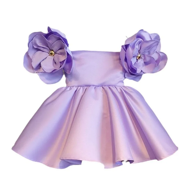 New Fashion Flowers Girls Dress 1st Year Birthday Party Baby Baptism Dress For Girls Princess Christmas Costume Infants Vestidos