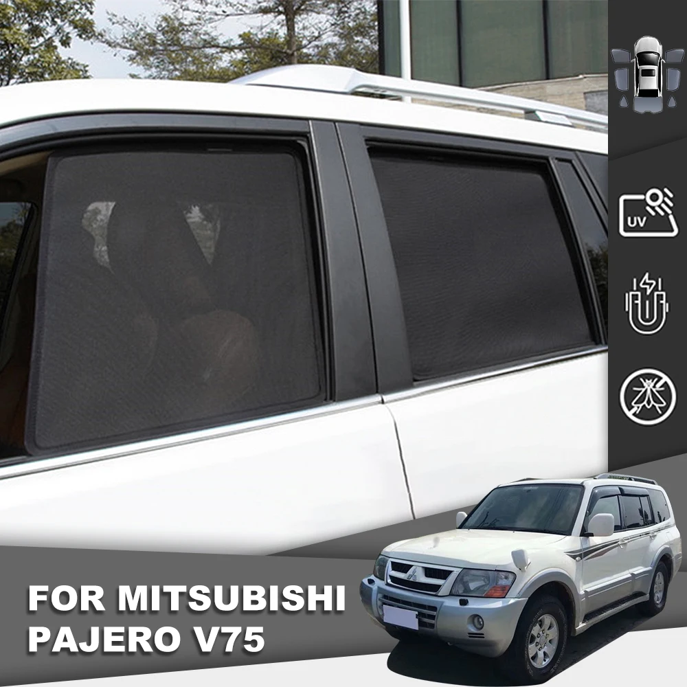 Magnetic Car Sunshade For Mitsubishi Pajero Montero MK3 1999-2006 Front Windshield Curtain Rear Side Baby Window Sun Shade Visor