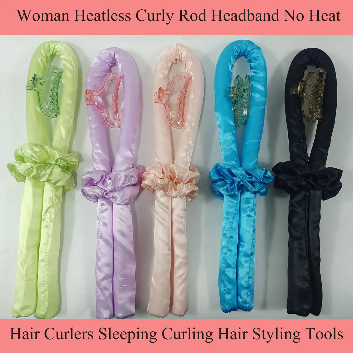 

Woman Heatless Curly Rod Headband No Heat Hair Curler Lazy Hair Rollers Soft Hair Curlers Sleeping Curling Hair Styling Tools