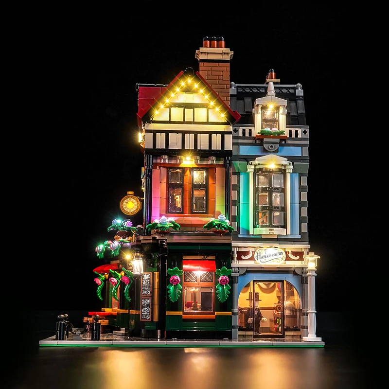 Lazishi LED lighting 10350 set suitable for Tudor Corner building block gift (excluding building blocks)