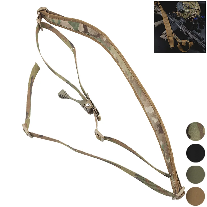 

2 Point Rifle Sling Combat Modular Shoulder Rapid Adjust Rubber Pull Tab Padded Shoulder Strap Weapon Hunting M4 AK Sling