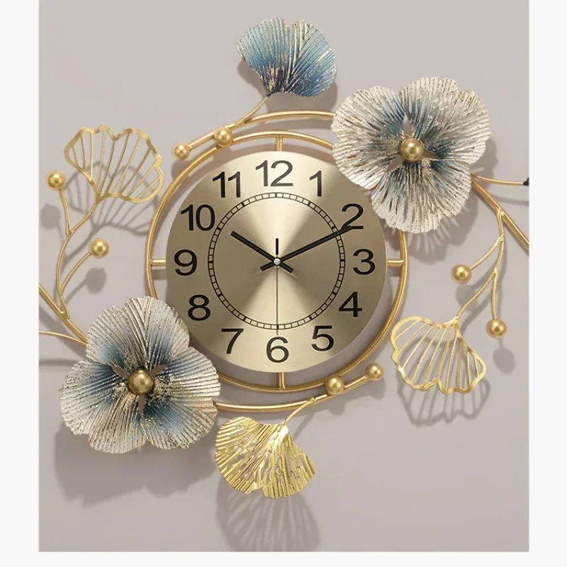 

Creative Luxury Wall Clock Living Room Dining Room Sofa Background Home Wall Decoration Gold Iron Wall Hanging Large Fast Ship