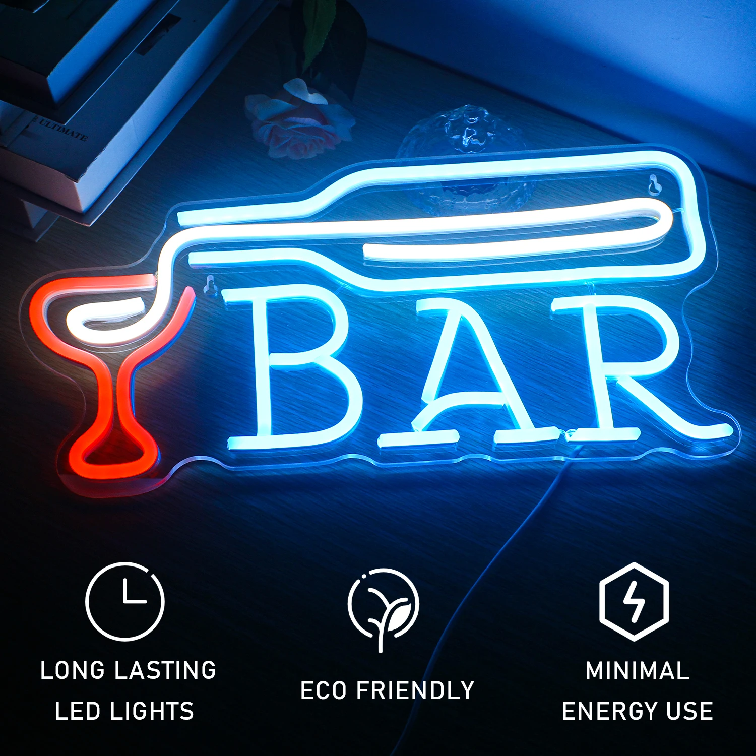 Tanda Neon LED lampu dekorasi ruangan USB lampu dinding seni akrilik gantung untuk pesta Bar kafe toko dekorasi Logo desain kreatif