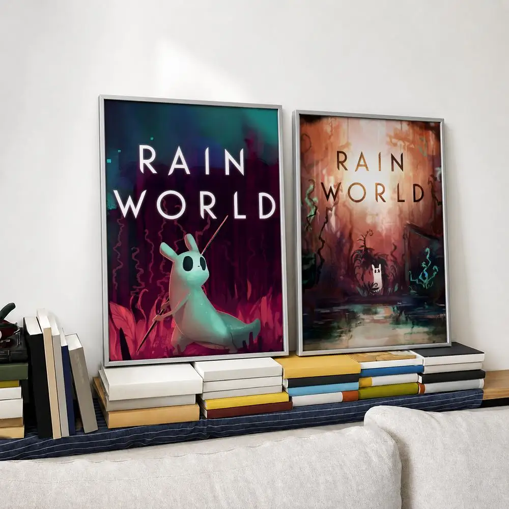 Game Rain World Poster Self‑Adhesive Waterproof PP Poster Coffee House Bar Wall Art Sticker Room Home Decor