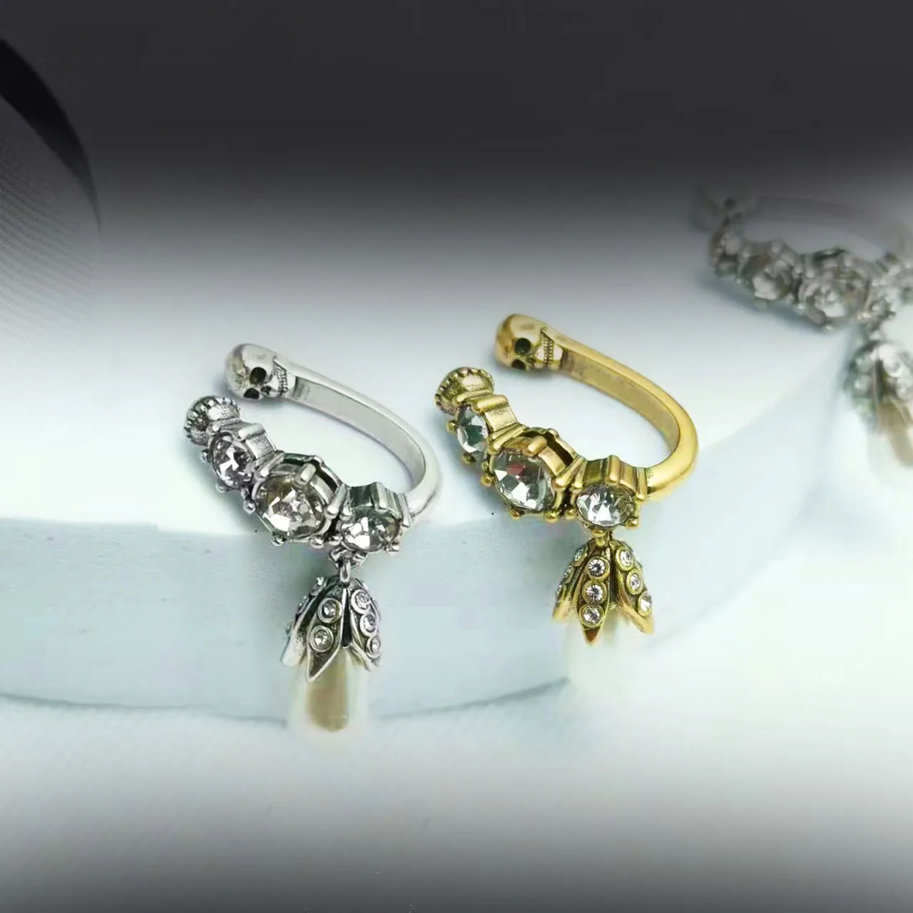 

New Jewelry & Accessories Hip-Hop Rock Style Semi-Circular Pearl Ear Bone Clip Earrings For Women's Party & Gifts