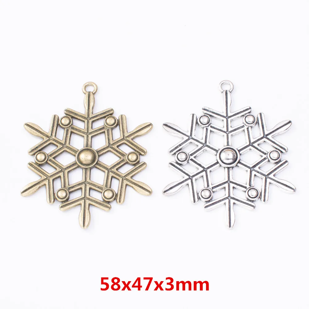 6pieces (snowflake) vintage zinc alloy charm metal pendant DIY jewelry discovery making accessories2236