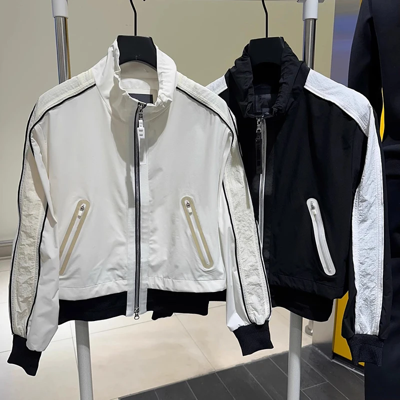 

Golf Clothing Women's New Sports Short Golf Jacket, Fashionable Zipper Stand Up Collar Long Sleeved Golf Windbreaker