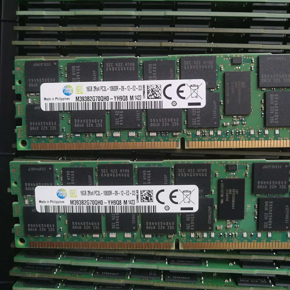 1PCS 16GB PC3L-10600R ECC REG Server Memory For Samsung M393B2G70QH0-YH9Q8 16G 2RX4 DDR3L 1333