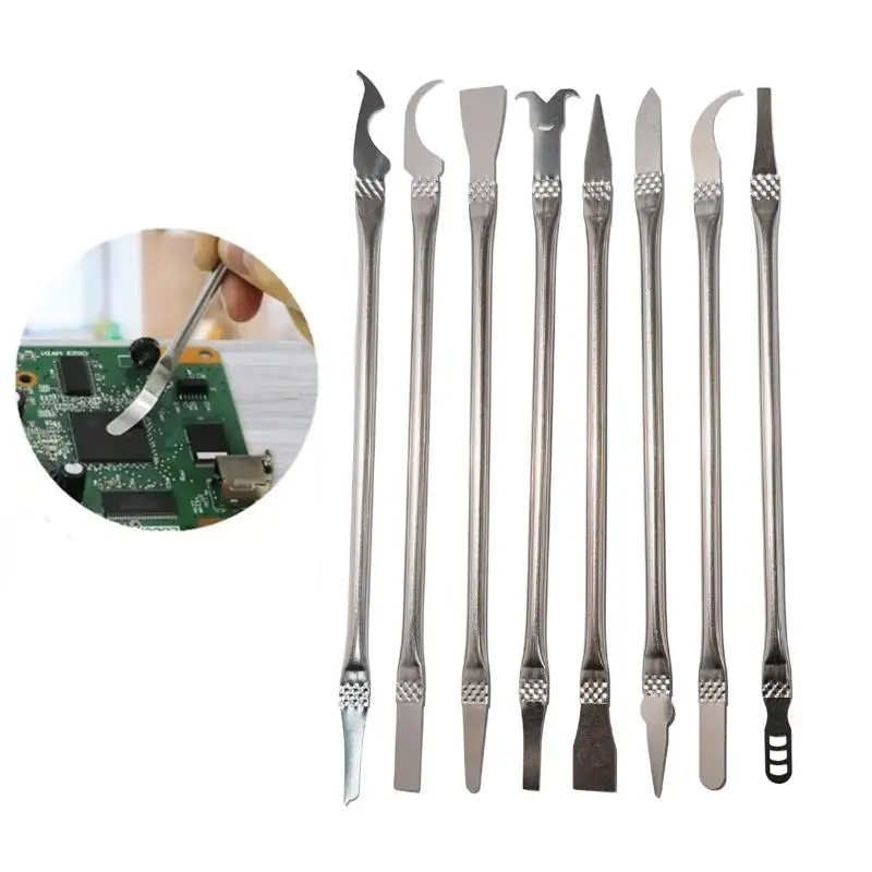 8pcs Kit de Herramientas de Reparación de IC Precisión Cuchillas Delgadas de Acero Inoxidable para Eliminación de Adhesivo de Chip CPU Teléfono Laptop Desoldadura 3