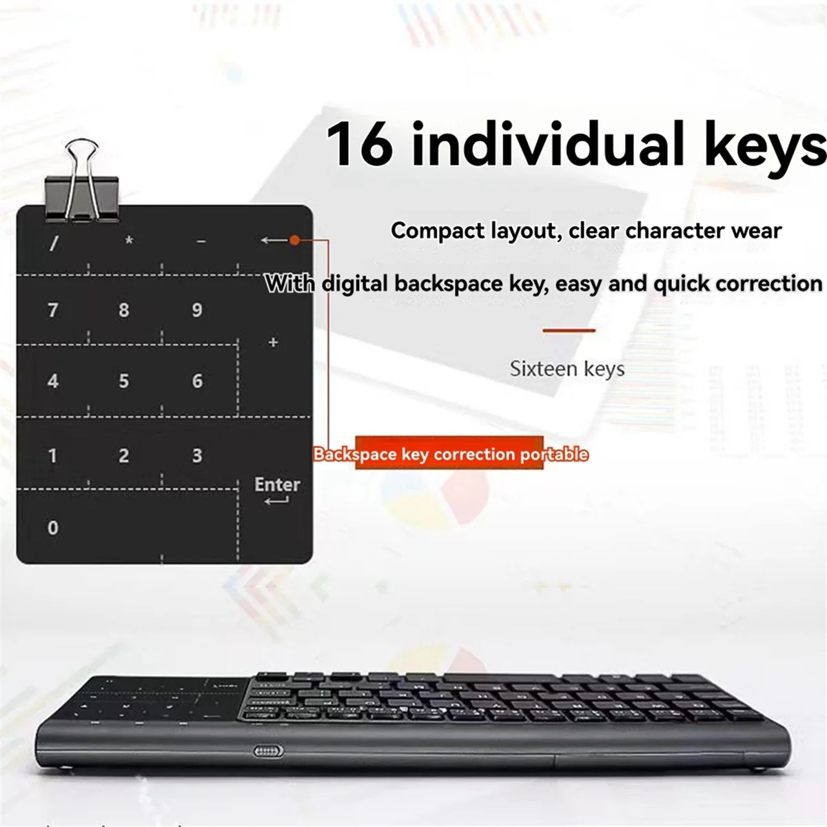 ABJZ 2,4 G kabellose Touchpad-Tastatur mit 59 Tasten, numerische Tastatur, ultradünne tragbare Mini-Tastatur für PC, Laptop, Computer