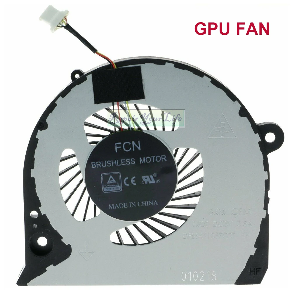 Imagem -04 - Ventilador de Refrigeração da Cpu do Portátil Gpu para Dell Inspiron 15 7577 7588 Fãs do Refrigerador da Placa Gráfica dc 5v Dfs2000054h0t Dfs541105fc0t Fjqs Fjqt