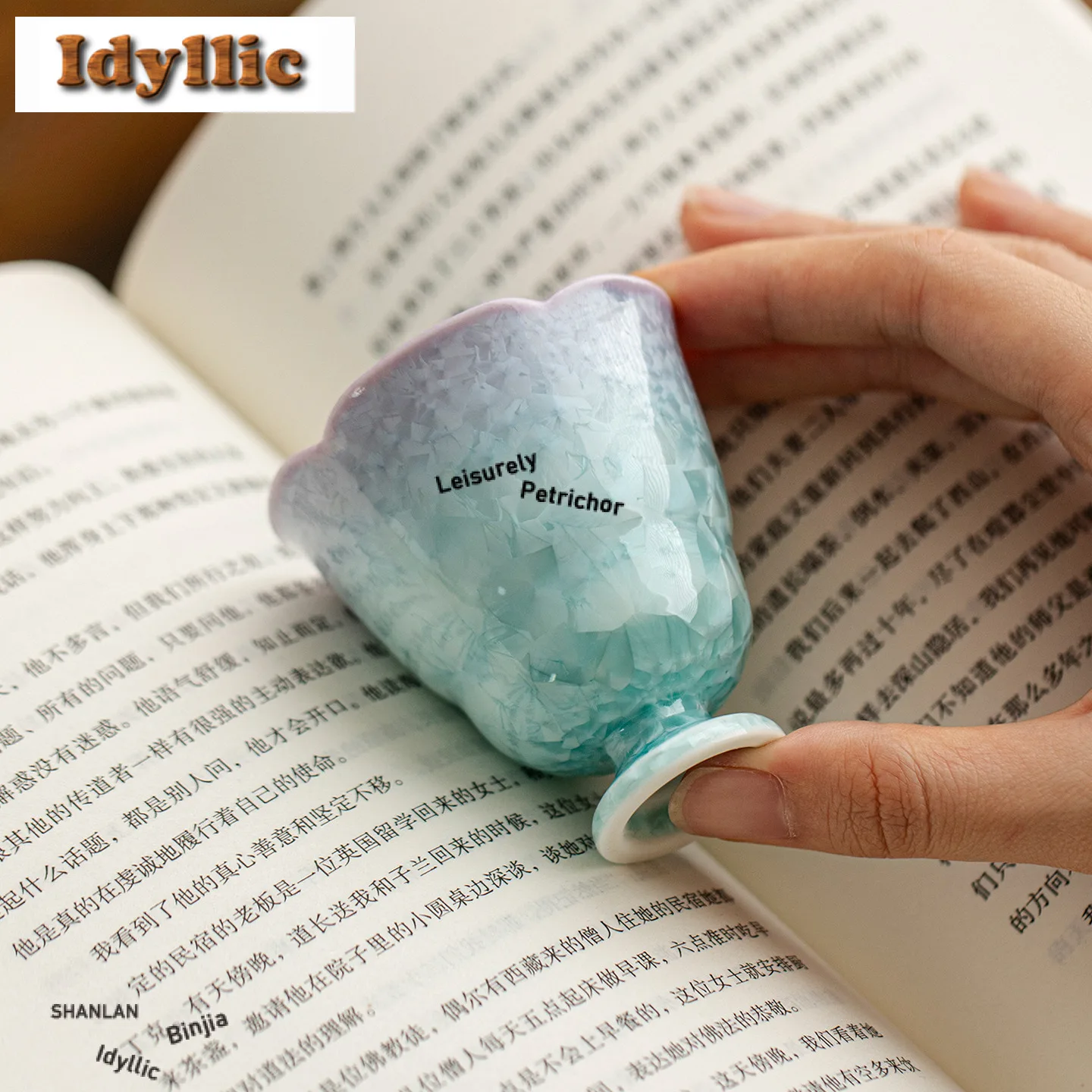 50ml-クリスタル釉薬窯焼ファムベ高足花口茶碗アンティーク茶碗急須茶鑑賞香りカップ建盞師匠カップ