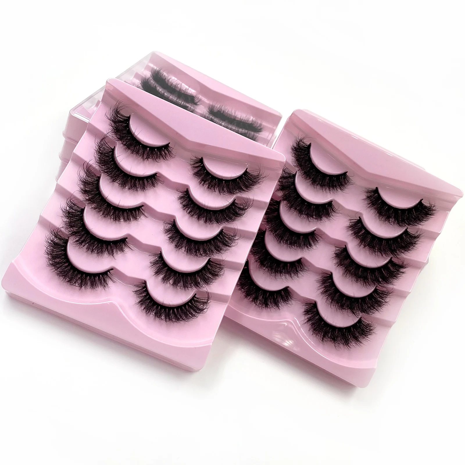 5Pairs 3D Mink False EyeLashes Winged Lashes Thick EyeLashes Makeup Fake EyeLashes Volume Lash Dramatic Mink EyeLashes