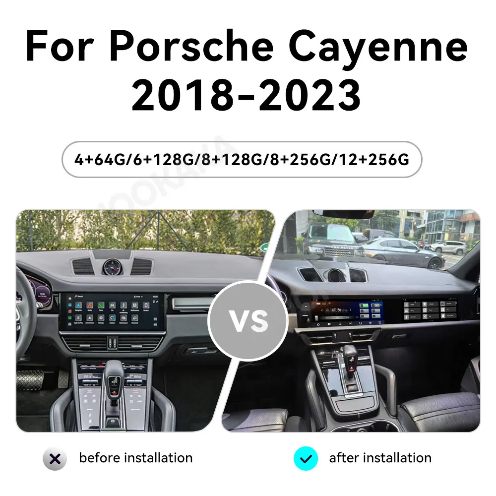 12.3“ Android Touch screen For Porsche Cayenne 2018-2023 Car Radio GPS Navi Multimedia Player Co-pilot Entertainment Head Unit