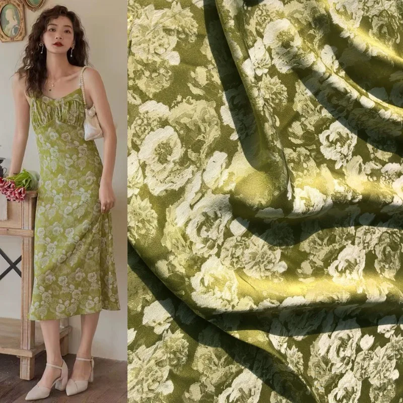 

Абстрактная роза, поли, хлопок, жаккардовая ткань, весна-лето, винтажное платье-рубашка в китайском стиле, Hanfu Qipao, роскошный текстиль, Новое поступление