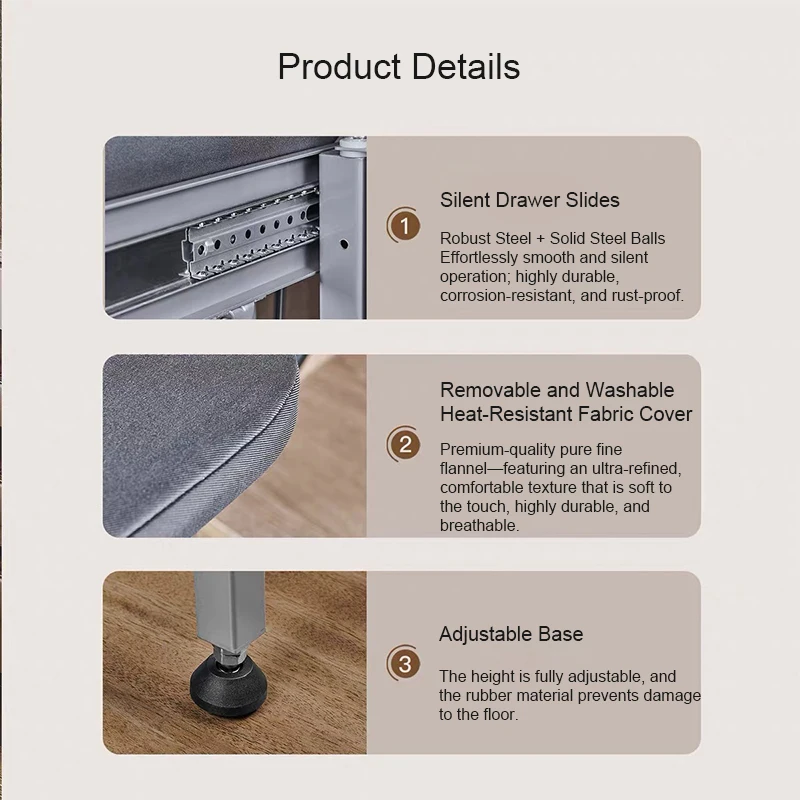 Custom Manufacturer Hide Down Out Rack Vertical Cupboard Heated Drawers Table Clothes For Irons Boards Wall Mounted Foldable Clo
