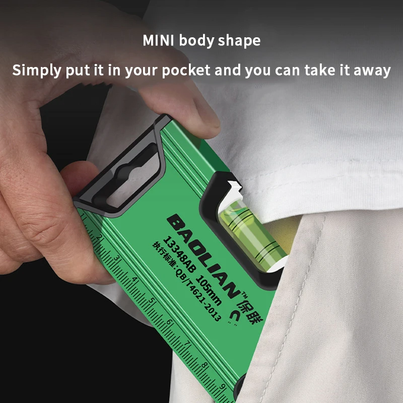 قياس عمودي أفقي متري حاكم مستوى الروح قوي المغناطيسي صغير سبائك الألومنيوم حاكم المحمولة الديكور أداة خاصة #2