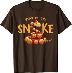 Fashion Year Of The Snake Mens T-shirts Casual Summer Crew Neck 3D Snakes Printed T Shirts Loose Cool Streetwear Tees 2025 New