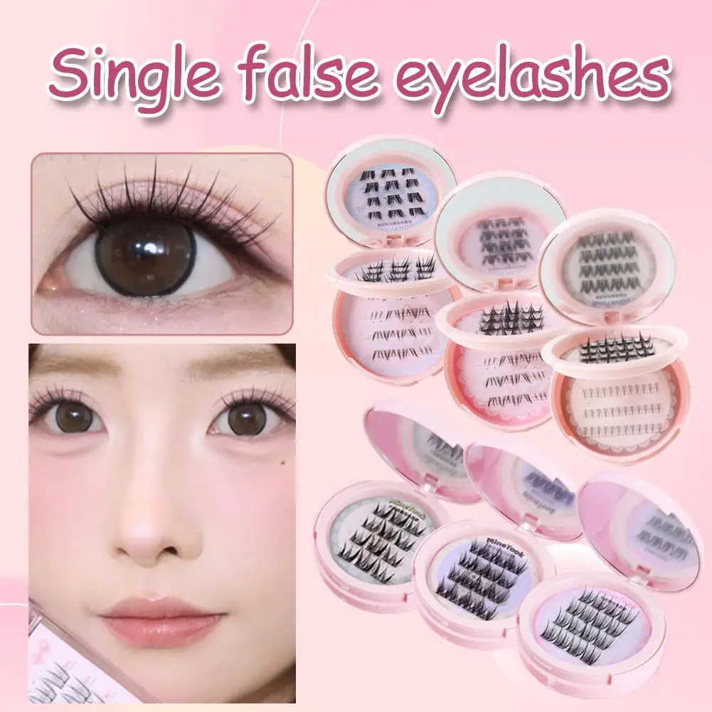 False Eyelashes Single Tuft Lashes Handmade Fluffy DIY Extension Cluster Lashes Strips for Daily Party Makeup Accessories