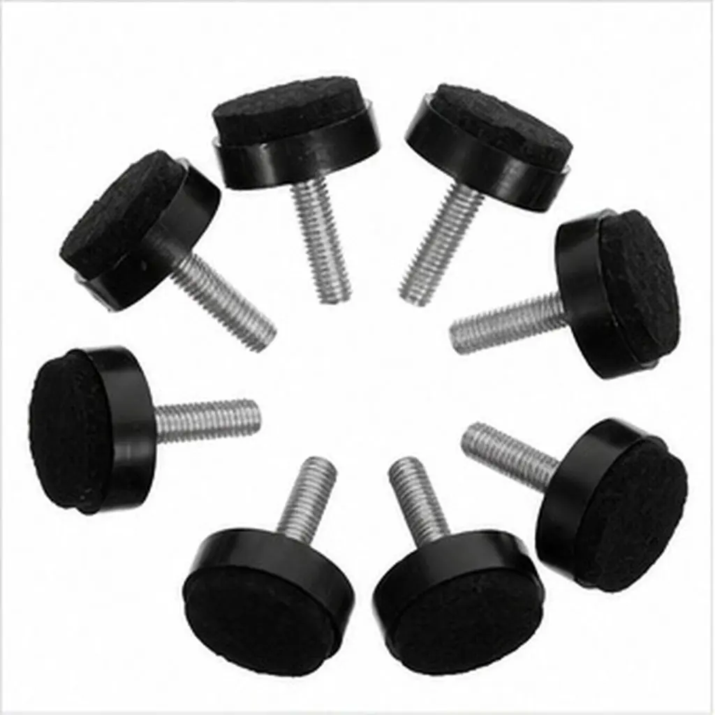 8Pcs Heavy Duty Felt Furniture Glides Threaded Leveling Feet Adjustable Chair Leg Protectors Silent Pads for Hardwood Floor